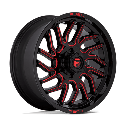 FUEL 1PC D808 HURRICANE 20X9 20 6X135 GLOSS BLACK MILLED RED TINT