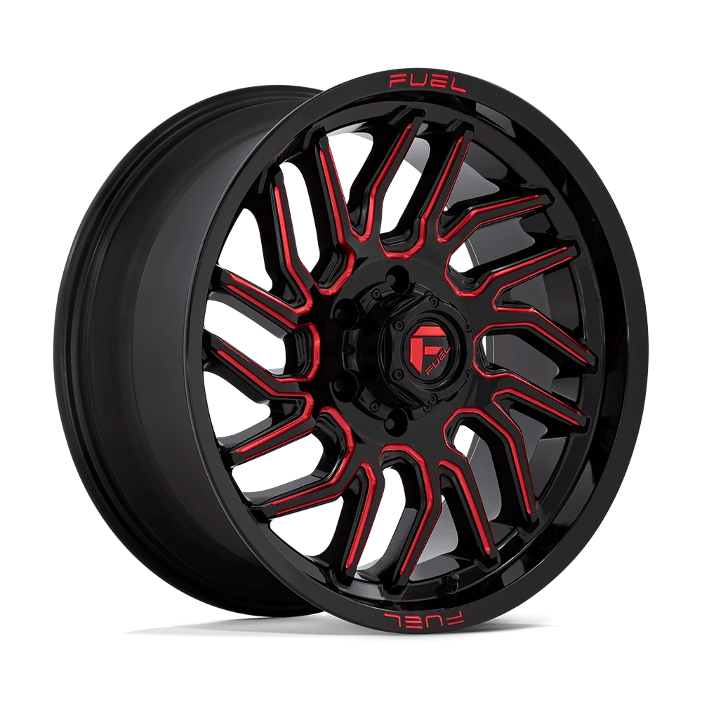 FUEL 1PC D808 HURRICANE 20X9 20 6X135 GLOSS BLACK MILLED RED TINT