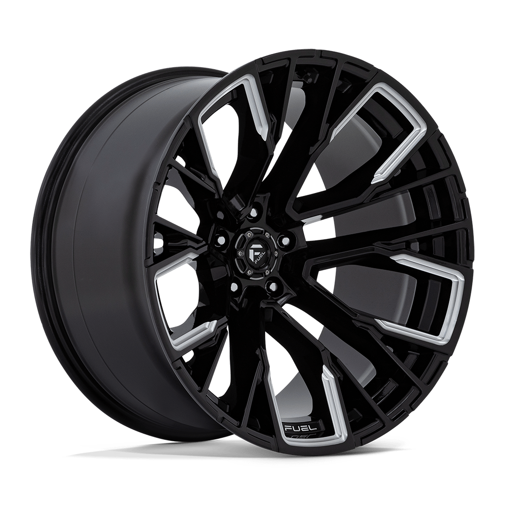 FUEL 1PC D849 REBAR 22X12 -44 5X127 GLOSS BLACK MILLED