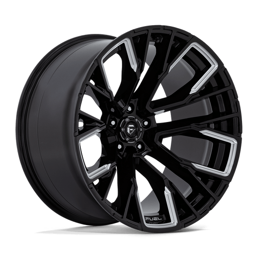 FUEL 1PC D849 REBAR 22X12 -44 5X127 GLOSS BLACK MILLED