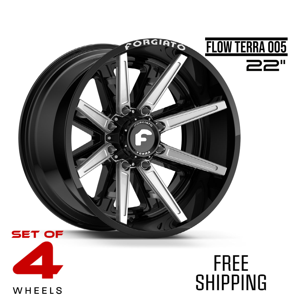 SET OF 4 FORGIATO FLOW TERRA 005 22-INCH PACKAGE FOR FORD F150
