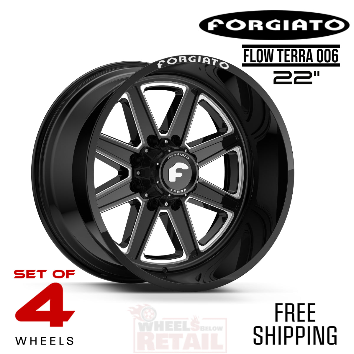 SET OF 4 FORGIATO FLOW TERRA 006 22-INCH PACKAGE FOR CHEVROLET 2500