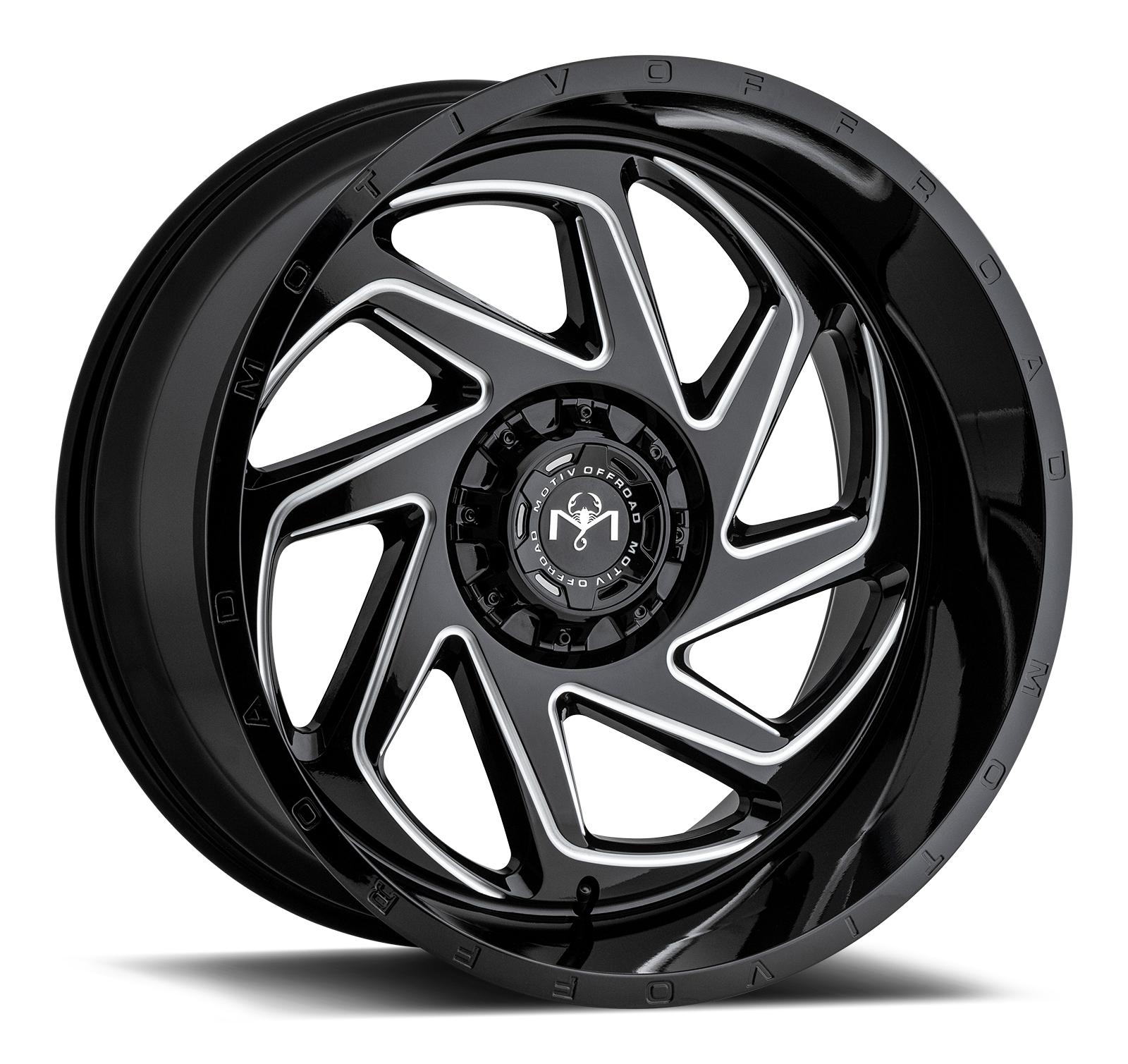 Motiv Off Road MORPH 20X9 +18 8X6.50 Black Milled w/Chrome Accents