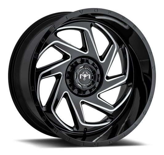 Motiv Off Road MORPH 22X10 -19 6X135/6X5.50 Black Milled w/Chrome Accents