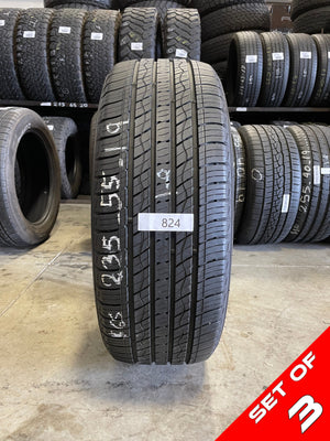 SET OF 3 235/55R19 Kumho Crugen Premium 101 H SL - Premium Used Tires