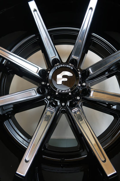 4X FORGIATO FLOW TERRA 005 24x14 -76 6x139.7 WITH 35X12.50R24 VENOM POWER RT