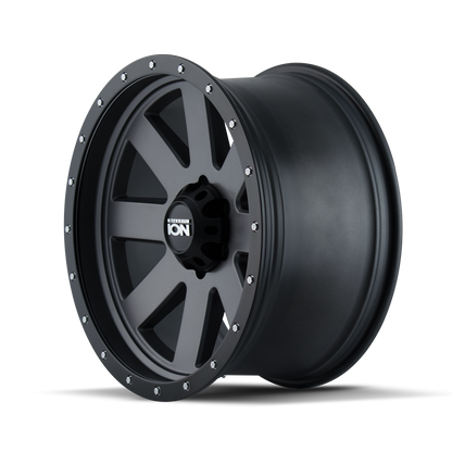 ION 134 17X8.5 -6 5x127 MATTE GUNMETAL/BLACK BEADLOCK