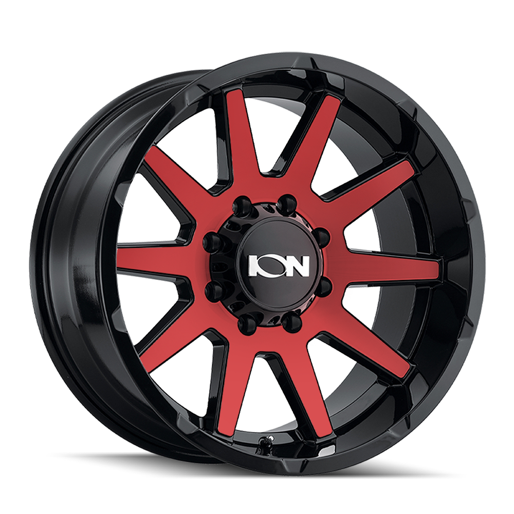 ION 143 18X9 0 6x135 GLOSS BLACK/RED MACHINED