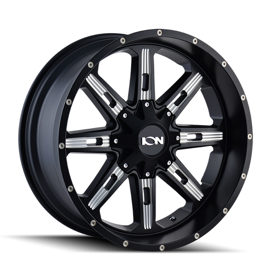 ION 184 18X9 18 8x165.1/8x170 SATIN BLACK/MILLED SPOKES