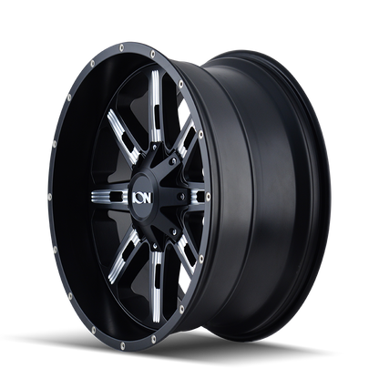ION 184 20X9 18 8x180 SATIN BLACK/MILLED SPOKES