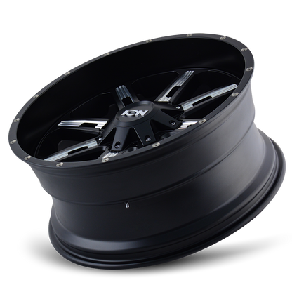 ION 184 17X9 18 8x165.1/8x170 SATIN BLACK/MILLED SPOKES