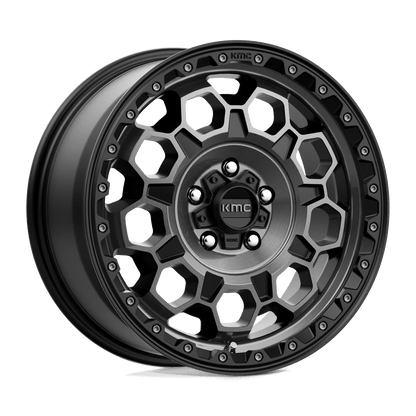 KMC KM545 TREK 17X8 38 5X108 SATIN BLACK WITH GRAY TINT