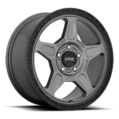 KMC KM721 ALPINE 16X7 15 5X114.3/5X4.5 Satin Gray With Black Lip