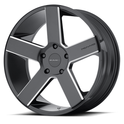 KMC KM690 MC 5 26X9.5 30 6X139.7 SATIN BLACK BLACK WITH MILLED SPOKES