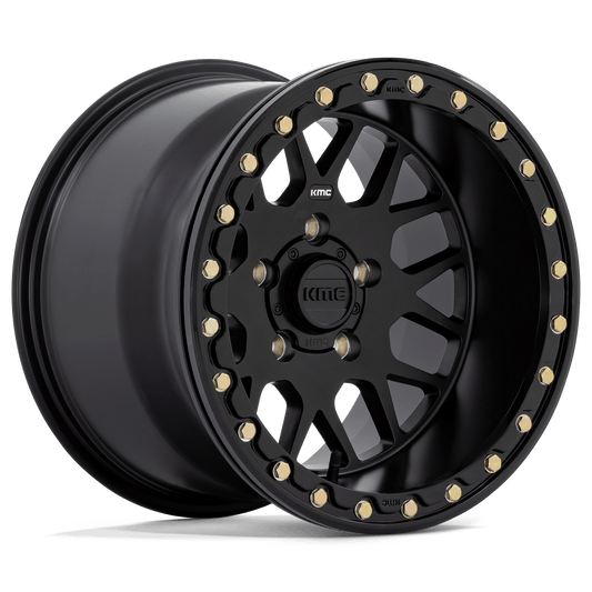 KMC POWERSPORTS KS235 GRENADE BEADLOCK 15X10 0 5X114.3 SATIN BLACK