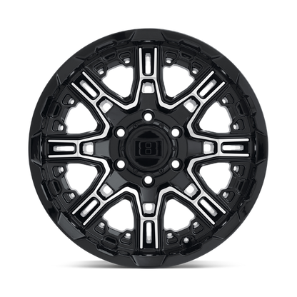 Level 8 SLINGSHOT 20X9 10 6X120/6X120 GLOSS BLACK W/ MACHINED FACE BIG X FACTOR
