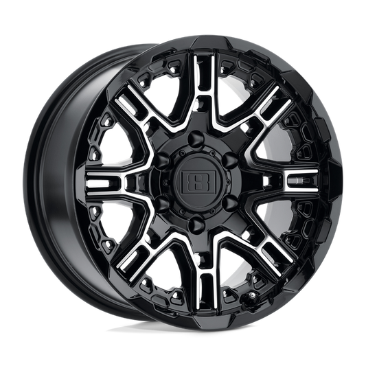 Level 8 SLINGSHOT 20X9 10 6X120/6X120 GLOSS BLACK W/ MACHINED FACE BIG X FACTOR