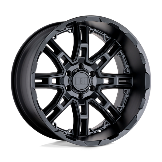 Level 8 SLINGSHOT 17X8.5 10 6X120/6X120 MATTE BLACK BIG X FACTOR