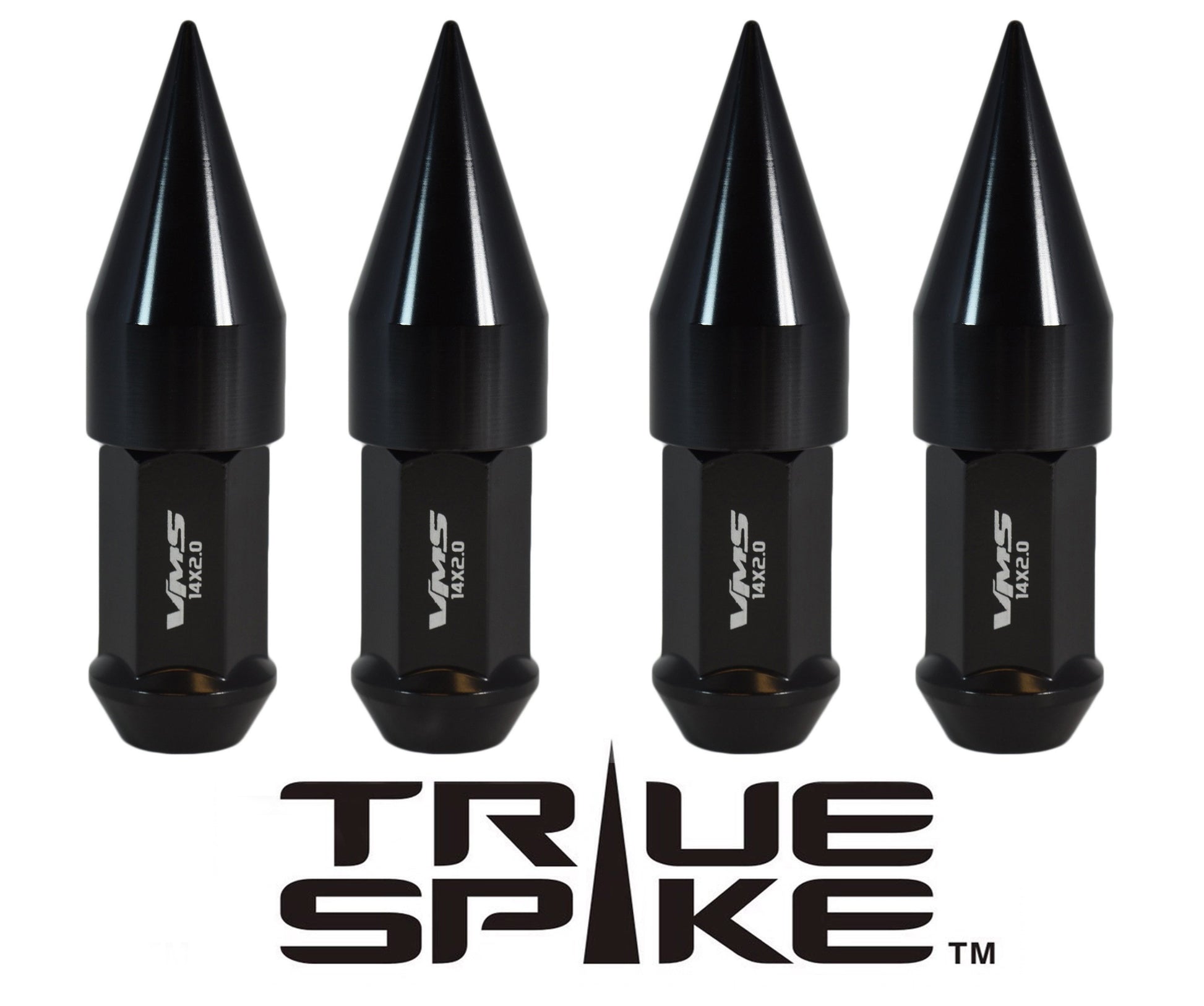 TRUE SPIKE Lug Nut Cap Aluminum-Spike 2 25mm Width 51mm Height Tip (4pc Set) LGC021