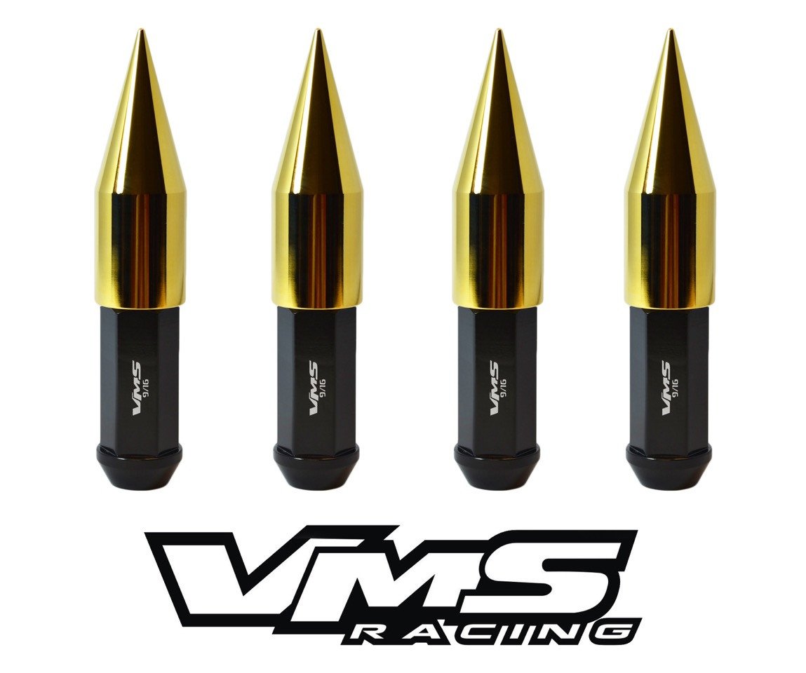 TRUE SPIKE Lug Nut Cap Aluminum -Spike 2 25mm Width 73mm Height Tip (4pc Set) LGC025