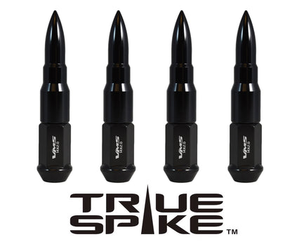 TRUE SPIKE Lug Nut Cap Aluminum -73mm Length 20mm Width Bullet (4pc Set) LGC031