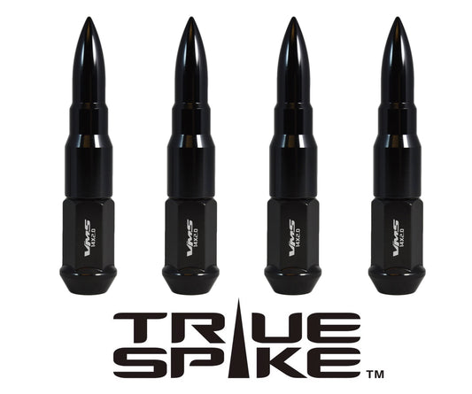 TRUE SPIKE Lug Nut Cap Aluminum -73mm Length 20mm Width Bullet (4pc Set) LGC031