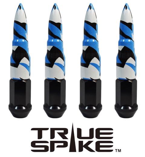 TRUE SPIKE Lug Nut Cap Aluminum -73mm Length 20mm Width Bullet (4pc Set) LGC031