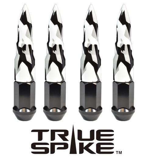 TRUE SPIKE Lug Nut Cap Aluminum -73mm Length 20mm Width Bullet (4pc Set) LGC031
