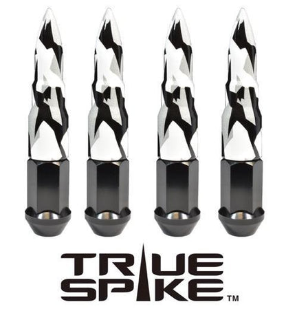 TRUE SPIKE Lug Nut Cap Aluminum -73mm Length 20mm Width Bullet (4pc Set) LGC031