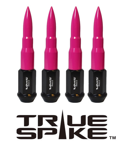 TRUE SPIKE Lug Nut Cap Aluminum -73mm Length 20mm Width Bullet (4pc Set) LGC031