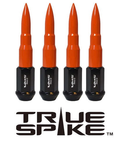 TRUE SPIKE Lug Nut Cap Aluminum -73mm Length 20mm Width Bullet (4pc Set) LGC031