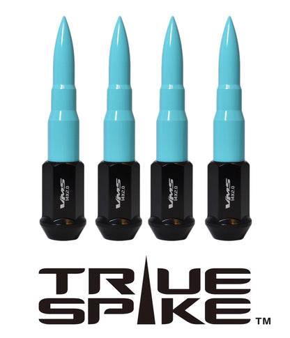 TRUE SPIKE Lug Nut Cap Aluminum -73mm Length 20mm Width Bullet (4pc Set) LGC031