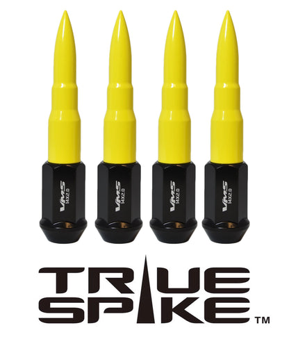TRUE SPIKE Lug Nut Cap Aluminum -73mm Length 20mm Width Bullet (4pc Set) LGC031