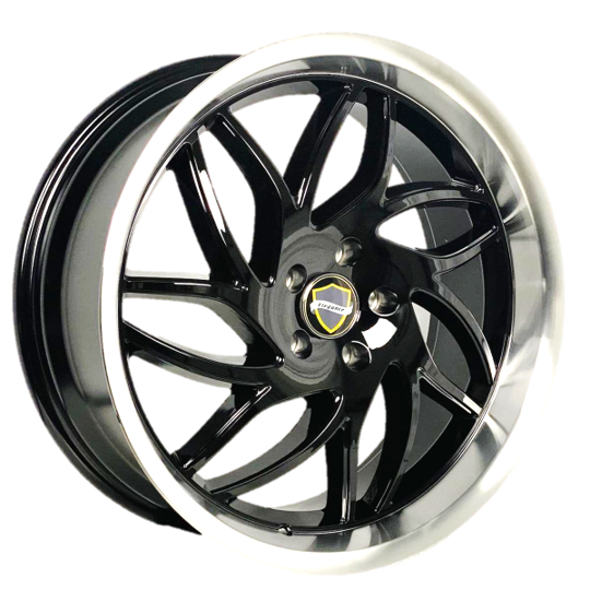 ELEGANCE MAGIC 20x8.5 35 5x114.3 Gloss Black Center Machine Lip