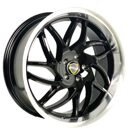ELEGANCE MAGIC 20x8.5 35 5x114.3 Gloss Black Center Machine Lip