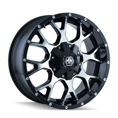 MAYHEM WARRIOR 8015 20X9 18 8x180 BLACK/MACHINED FACE