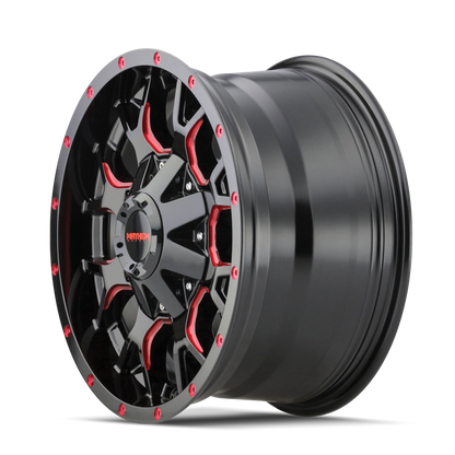 MAYHEM WARRIOR 8015 17X9 18 6x135/6x139.7 BLACK W/PRISM RED