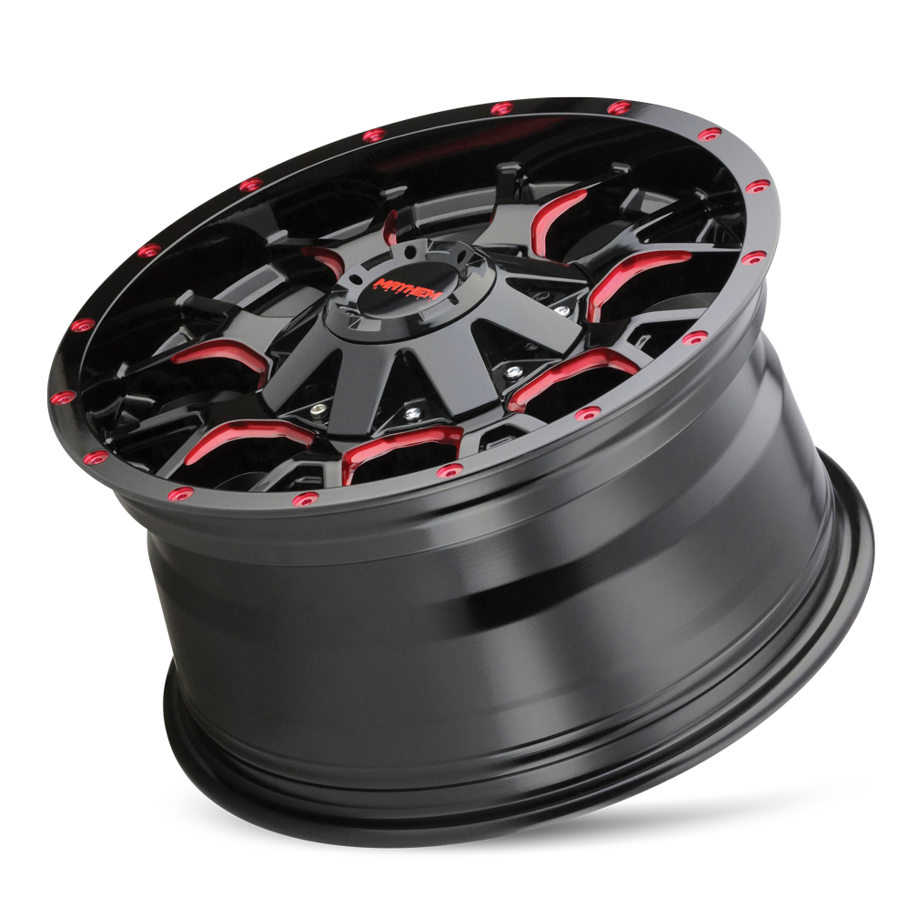 MAYHEM WARRIOR 8015 18X9 18 5x127/5x139.7 BLACK W/PRISM RED