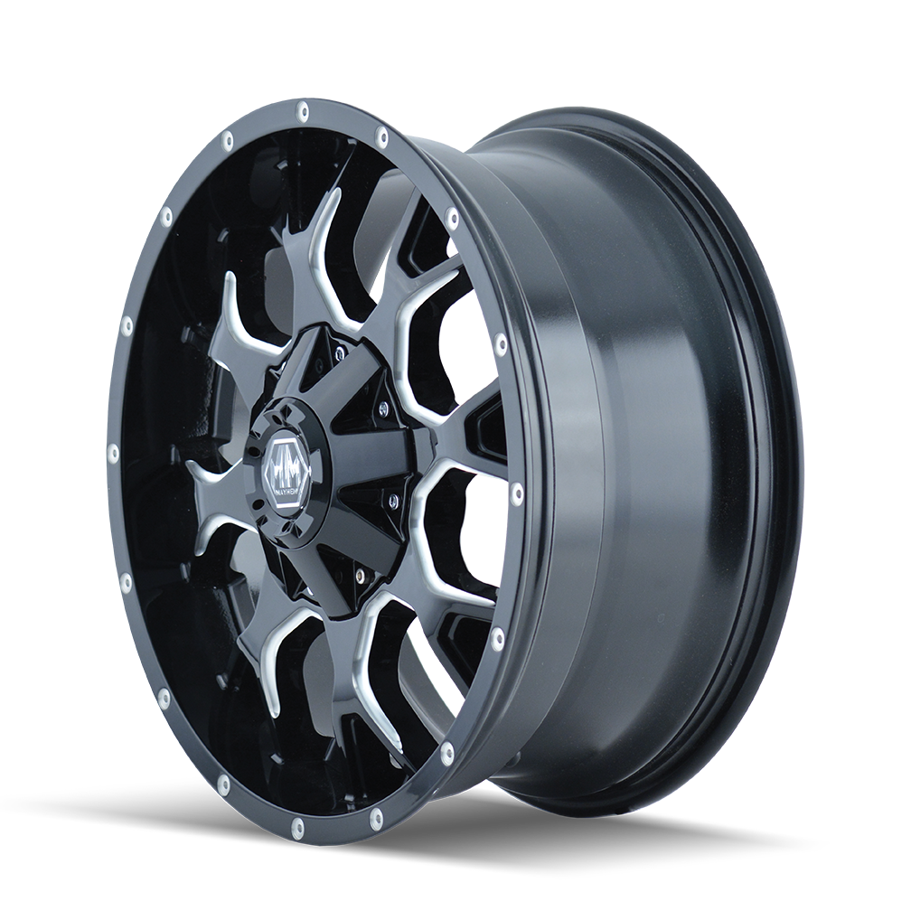 MAYHEM WARRIOR 8015 20X9 18 5x150/5x139.7 BLACK W/MILLED SPOKES
