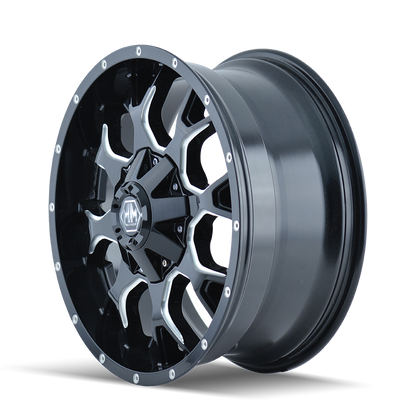 MAYHEM WARRIOR 8015 20X9 18 5x150/5x139.7 BLACK W/MILLED SPOKES