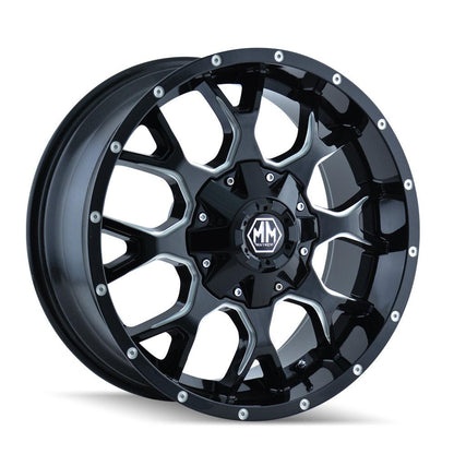SET OF 4 | Mayhem 8015 Warrior 20x10 -25 6x135/6x139.7(6x5.5 | 35x12.50R20 Kenda KR601 CHEVY LIFTED
