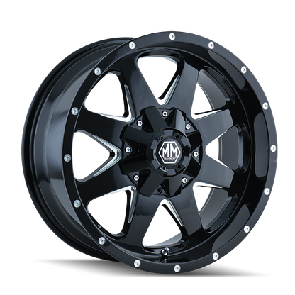 MAYHEM TANK 8040 20X9 9 6x135/6x139.7 BLACK W/MILLED SPOKES
