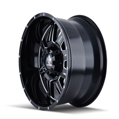 MAYHEM MONSTIR 8100 18X9 -12 5x150/5x139.7 BLACK W/MILLED SPOKES