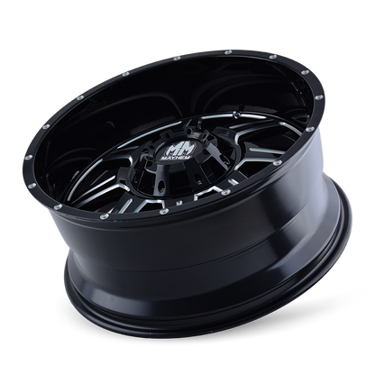 MAYHEM MONSTIR 8100 18X9 -12 5x150/5x139.7 BLACK W/MILLED SPOKES