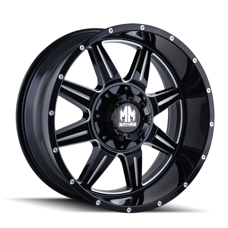 Mayhem 8100 Monstir 18x9 0 8x180 Black and Milled