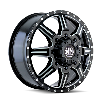 MAYHEM MONSTIR 8101 19.5X6.75 102 8x165.1 FRONT BLACK/MILLED SPOKES