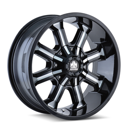 MAYHEM BEAST 8102 20X9 18 8x165.1/8x170 BLACK W/MILLED SPOKES