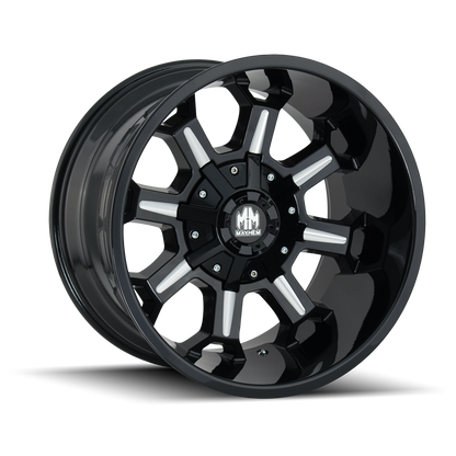 MAYHEM COMBAT 8105 18X9 -12 6x135/6x139.7 BLACK W/MILLED SPOKES