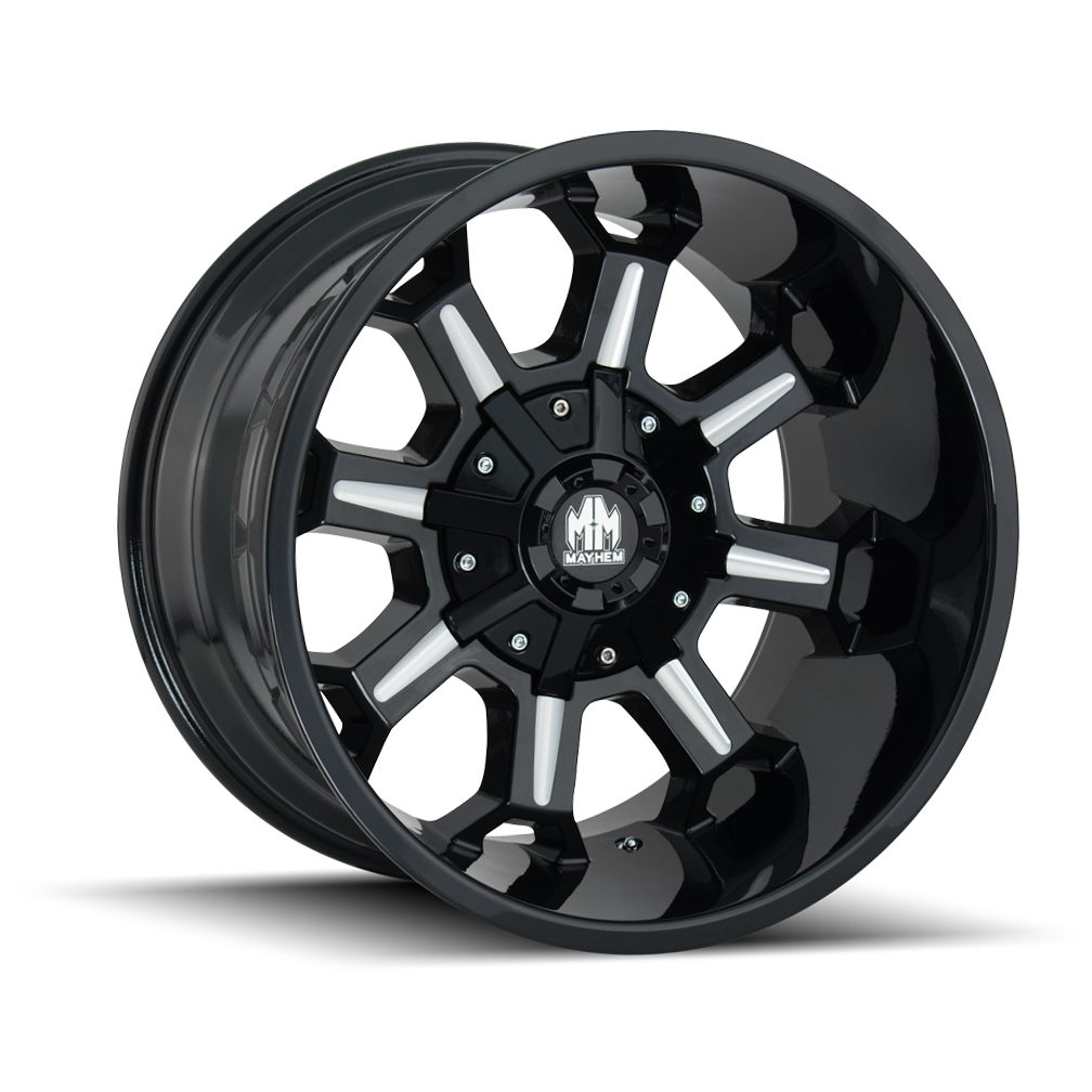 MAYHEM COMBAT 8105 20X9 0 6x135/6x139.7 BLACK W/MILLED SPOKES