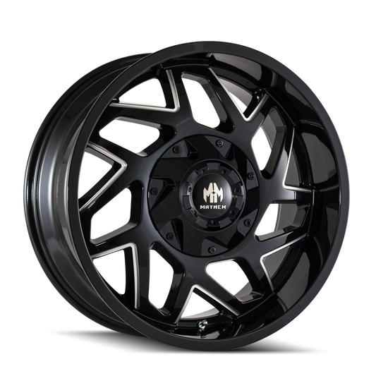 MAYHEM HATCHET 8106 20X9 11 6x135/6x139.7 BLACK W/MILLED SPOKES